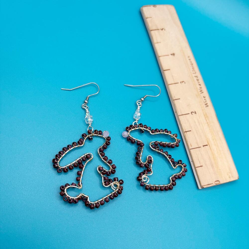 Wire Wrapped Rabbit Earrings - Picture 4 of 7